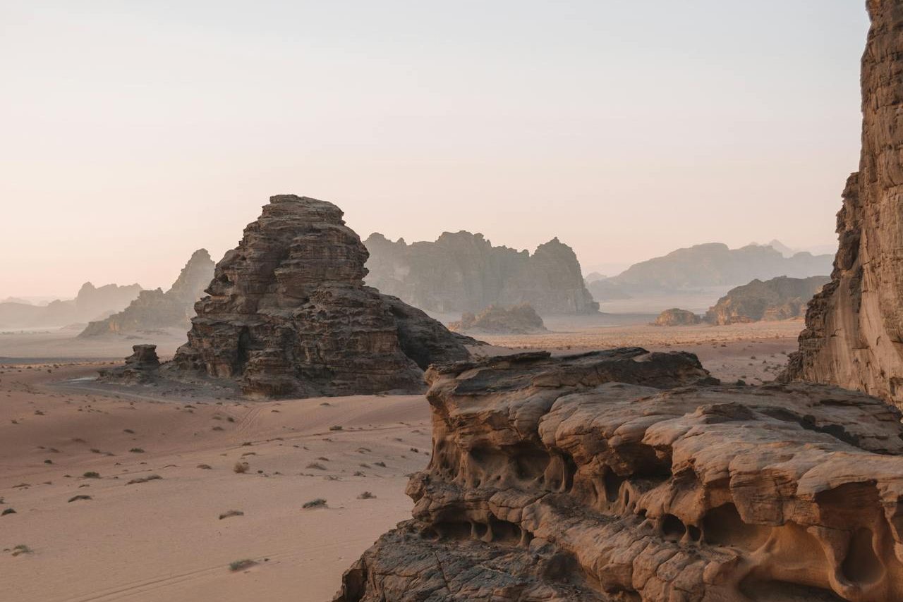 Wadi Rum landscape in the evening 